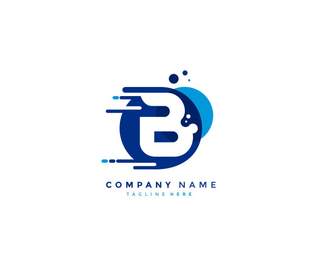 Blue black logo logotype letter b symbol Vector Image
